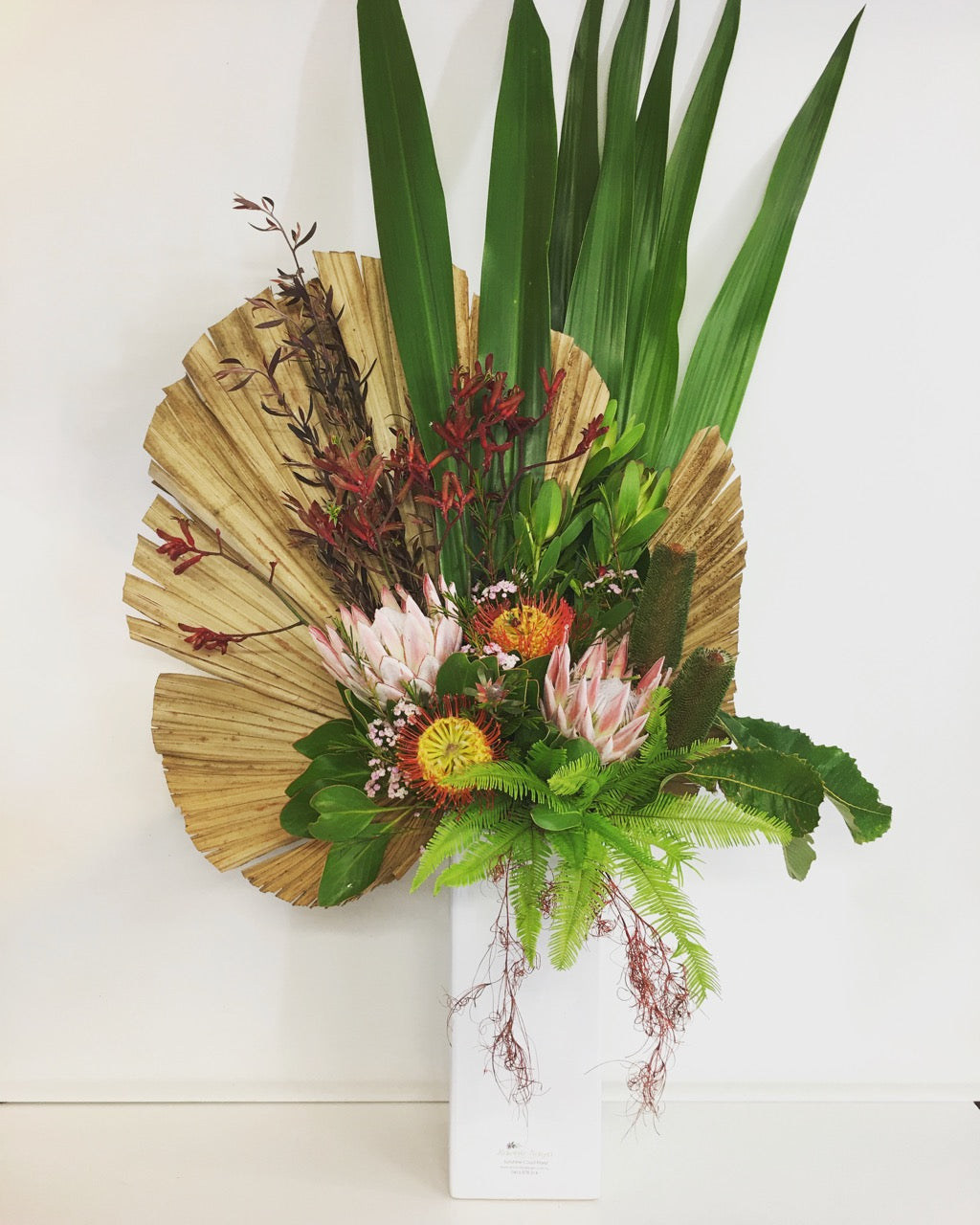 Native Australian flowers in a vase for delivery on the sunshine coast