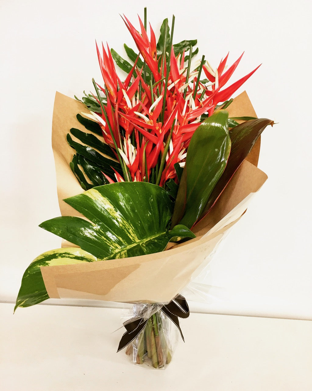 heliconia flowers gift wrapped for delivery on the sunshine coast