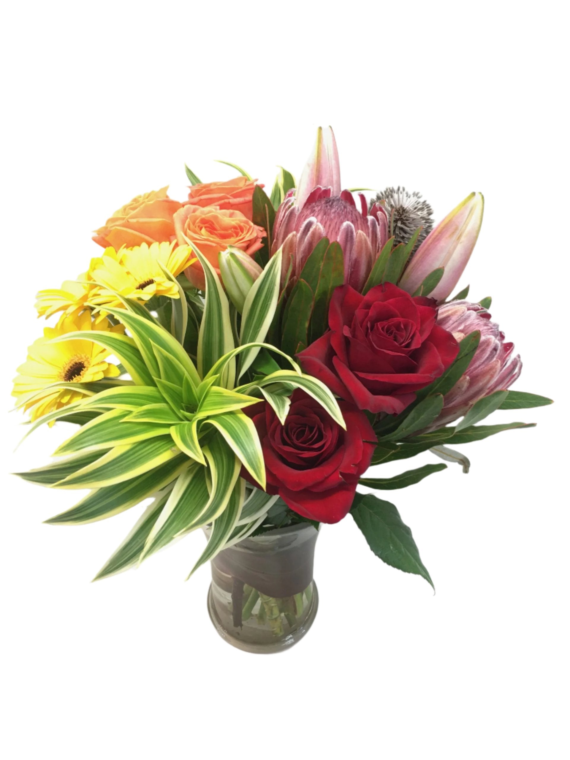 Bright flowers in a vase for delivery on the Sunshine Coast