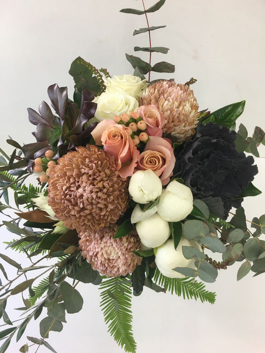 Bouquet of flowers with mixed varieties gift wrapped for delivery on the Sunshine Coast