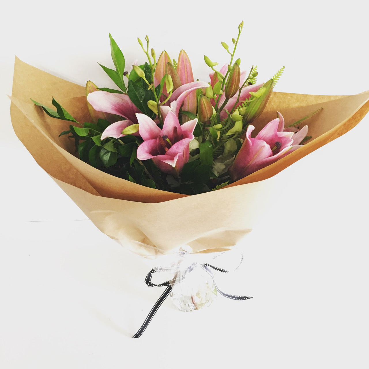 bouquet of lilies and orchids