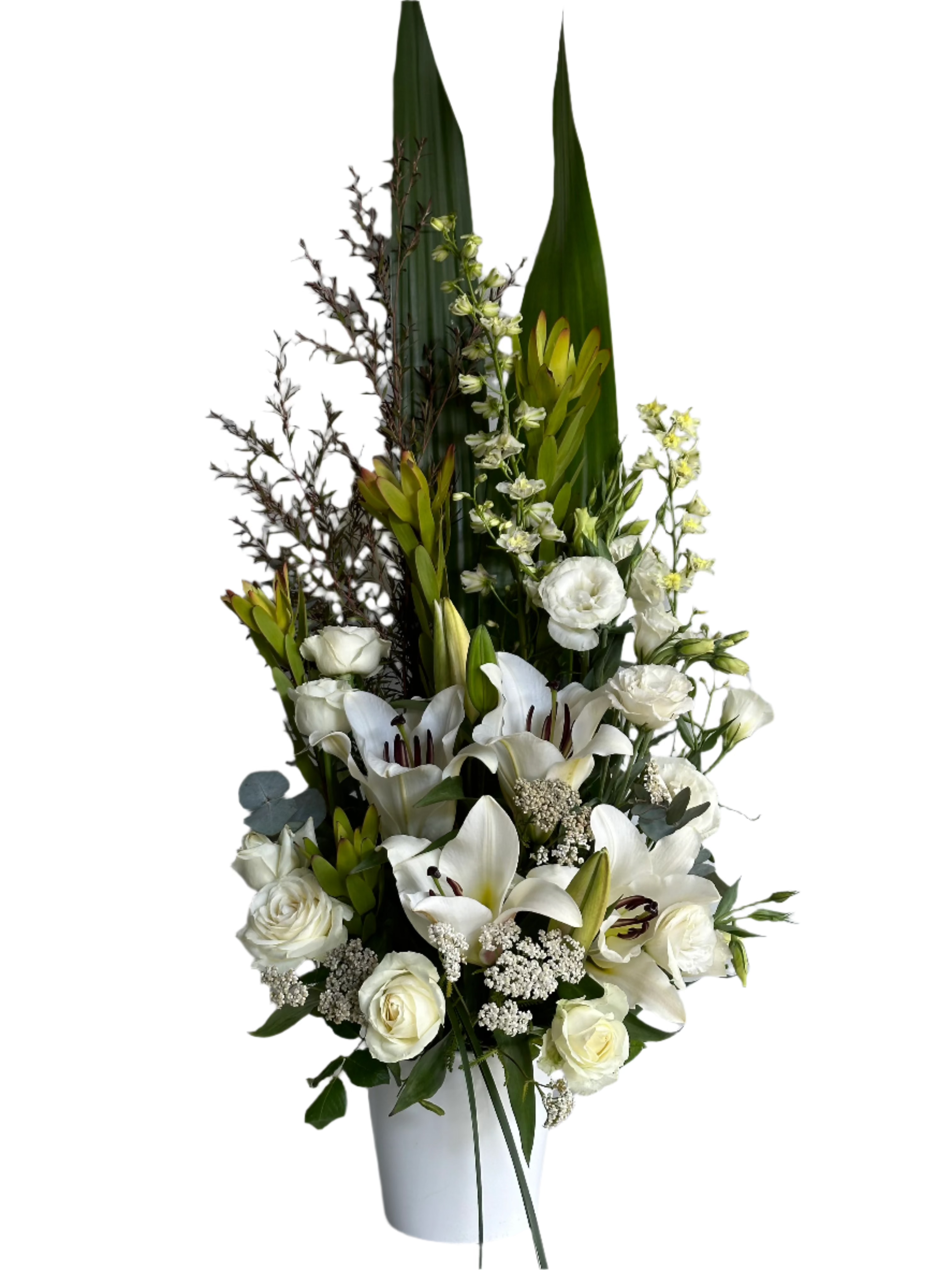 Classic tall white flower arrangement