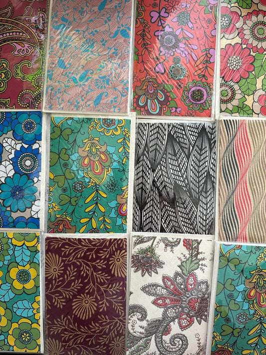 Gift cards with beautiful patterns on the them.