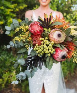 Native wedding bouquet Sunshine Coast Resoante Designs florist